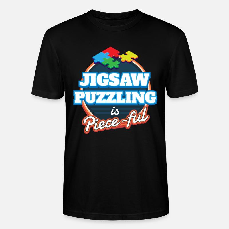 Jigsaw Puzzling Rätsel Puzzlen - Stanley/Stella Unisex Bio-T-Shirt CRAFTER - Schwarz