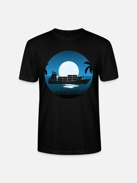 Feeder Ship Moon - Stanley/Stella CRAFTER Unisex Organic T-Shirt - black