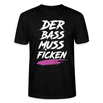 Der Bass Muss F***** Festival - Stanley/Stella Unisex Bio-T-Shirt CRAFTER - Schwarz - Vorne - Alina (178cm) & Michal (187cm)