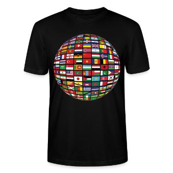 schönes Friede alle Fahnen "gegen Rassismus" - Stanley/Stella Unisex Bio-T-Shirt CRAFTER - Schwarz - Vorne - Alina (178cm) & Michal (187cm)