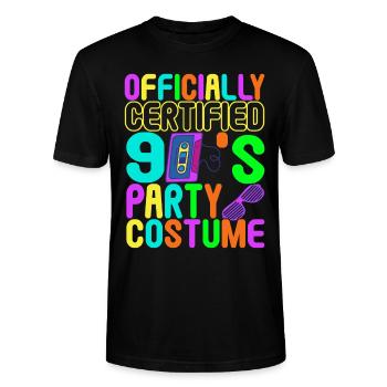 90er Party 90er Jahre - Stanley/Stella Unisex Bio-T-Shirt CRAFTER - Schwarz - Vorne - Alina (178cm) & Michal (187cm)