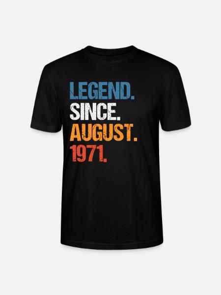Legend Since August 1971 Birthday - Stanley/Stella CRAFTER Unisex Organic T-Shirt - black