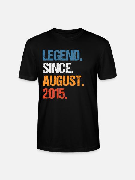 Legend Since August 2015 Birthday - Stanley/Stella CRAFTER Unisex Organic T-Shirt - black