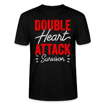 Zweifacher Herzinfarkt Überlebender Herzanfall - Stanley/Stella Unisex Bio-T-Shirt CRAFTER - Schwarz - Vorne - Alina (178cm) & Michal (187cm)