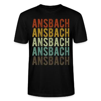 Ansbach Stadt Retro Vintage - Stanley/Stella Unisex Bio-T-Shirt CRAFTER - Schwarz - Vorne - Alina (178cm) & Michal (187cm)