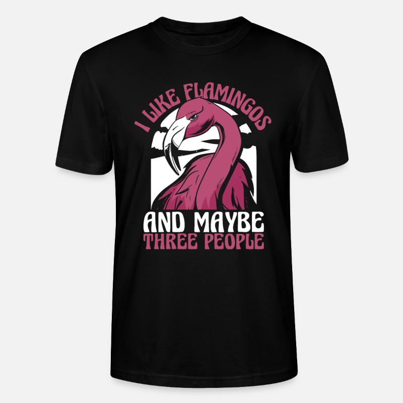Flamingo Tier Rosa - Stanley/Stella Unisex Bio-T-Shirt CRAFTER - Schwarz