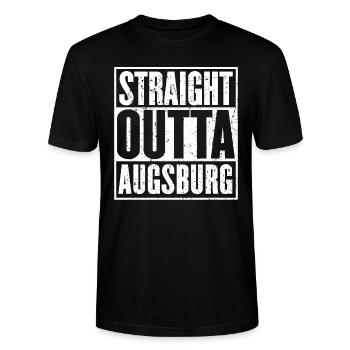 Straight Outta Augsburg Vintage - T-shirt bio CRAFTER Stanley Stella Unisexe - noir - Devant - Alina (178cm) & Michal (187cm)