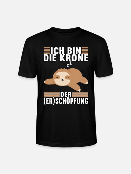 Faultier Spruch Müdigkeit - Stanley/Stella Unisex Bio-T-Shirt CRAFTER - Schwarz