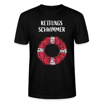 Rettungsschwimmer Bademeister Schwimmbad - Stanley/Stella Unisex Bio-T-Shirt CRAFTER - Schwarz - Vorne - Alina (178cm) & Michal (187cm)