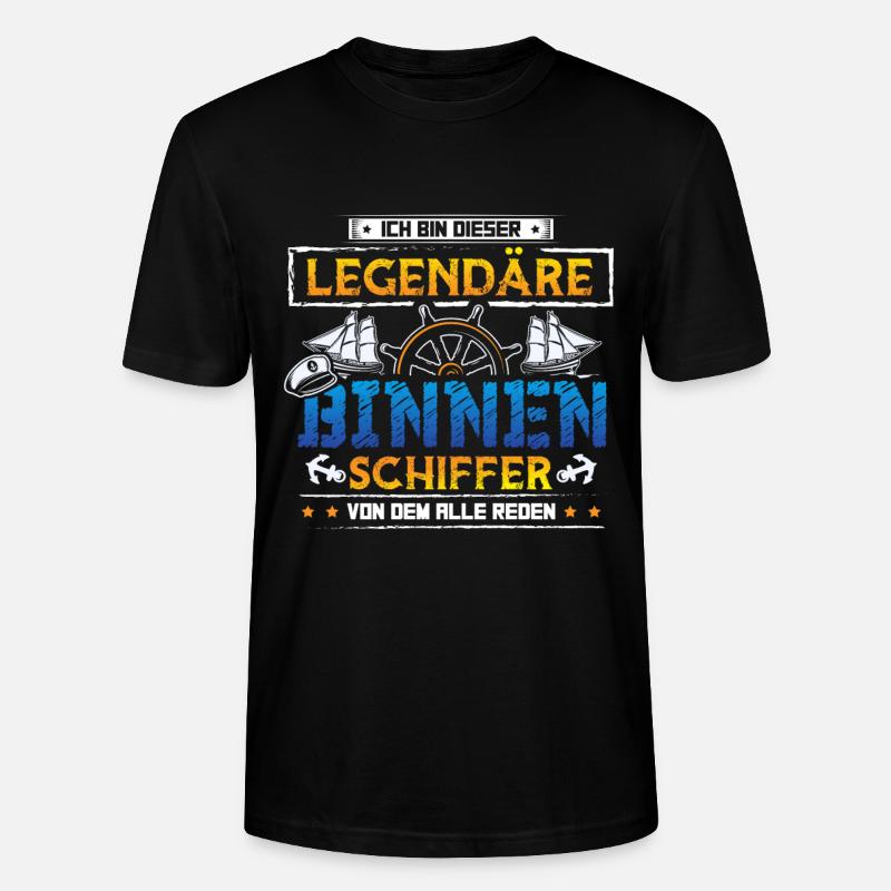 Binnenschiffer Seemann Boot - Stanley/Stella Unisex Bio-T-Shirt CRAFTER - Schwarz