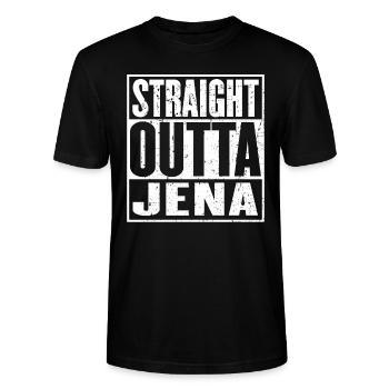 Straight Outta Jena Vintage - T-shirt bio CRAFTER Stanley Stella Unisexe - noir - Devant - Alina (178cm) & Michal (187cm)
