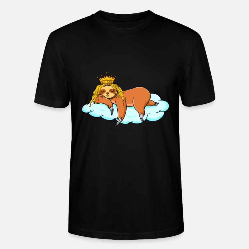 Schlafendes Faultier mit Krone - Stanley/Stella Unisex Bio-T-Shirt CRAFTER - Schwarz