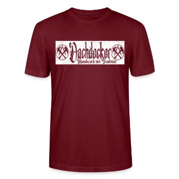 Dachdeckermeister Dachdecker Handwerk Tradition - Stanley/Stella Unisex Bio-T-Shirt CRAFTER - Burgunderrot - Vorne - Alina (178cm) & Michal (187cm)
