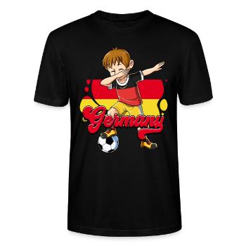 Deutschland Fußball - Stanley/Stella Unisex Bio-T-Shirt CRAFTER - Schwarz - Vorne - Alina (178cm) & Michal (187cm)