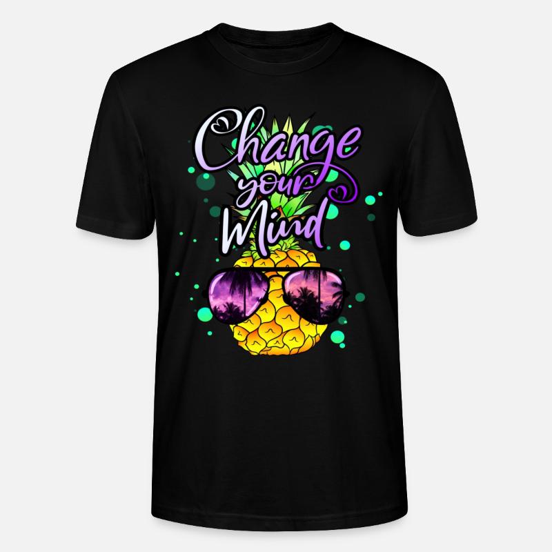 coole Ananas Change your Mind - Stanley/Stella Unisex Bio-T-Shirt CRAFTER - Schwarz