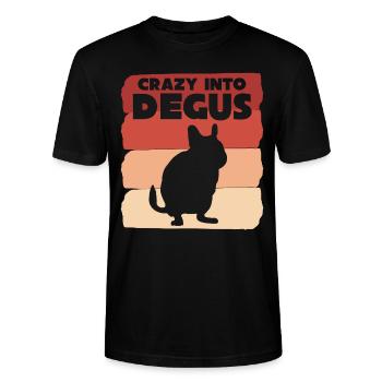 Degu Spruch Degus - Stanley/Stella Unisex Bio-T-Shirt CRAFTER - Schwarz - Vorne - Alina (178cm) & Michal (187cm)