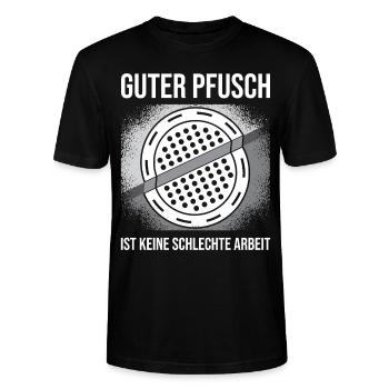 Straßenbauer Straßenbau - Stanley/Stella Unisex Bio-T-Shirt CRAFTER - Schwarz - Vorne - Alina (178cm) & Michal (187cm)