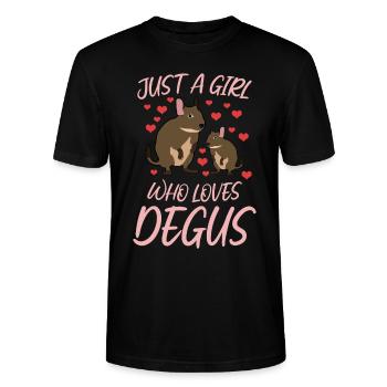 Degu Herz Degus - Stanley/Stella Unisex Bio-T-Shirt CRAFTER - Schwarz - Vorne - Alina (178cm) & Michal (187cm)