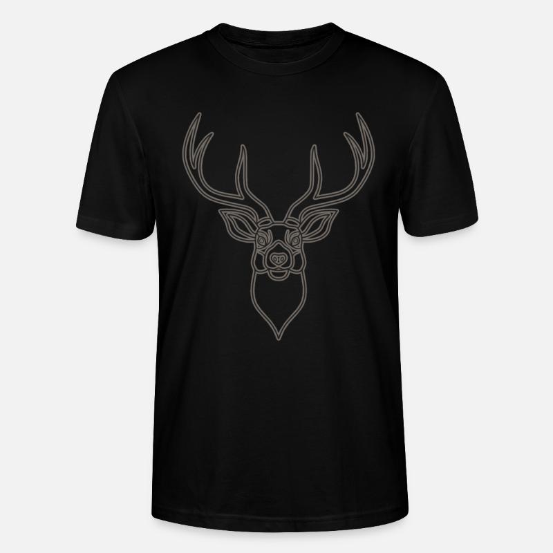 Rothirsch Geweih mit Hirschgeweih - Stanley/Stella Unisex Bio-T-Shirt CRAFTER - Schwarz