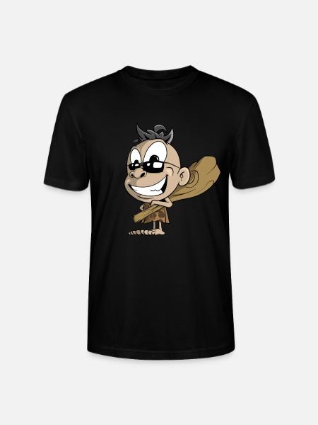 Little Neanderthal with mace - Stanley/Stella CRAFTER Unisex Organic T-Shirt - black