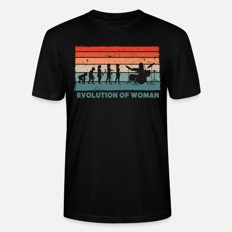 Retro Schlagzeuger Evolution Drummer - Stanley/Stella Unisex Bio-T-Shirt CRAFTER - Schwarz