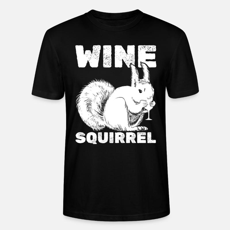 Squirrel Wine Squirrel - Stanley/Stella CRAFTER Unisex Organic T-Shirt - black