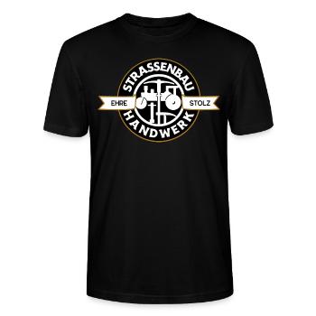 Strassenbau Handwerk Straßenbau - Stanley/Stella Unisex Bio-T-Shirt CRAFTER - Schwarz - Vorne - Alina (178cm) & Michal (187cm)