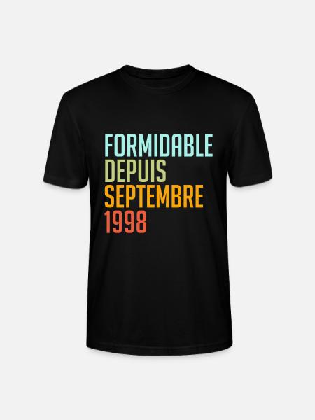 formidable depuis septembre 1998 - T-shirt bio CRAFTER Stanley Stella Unisexe - noir