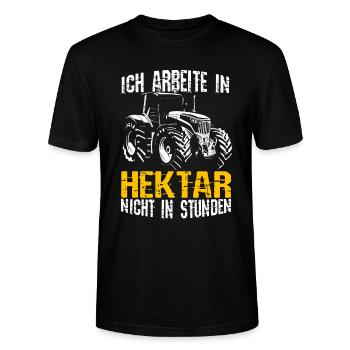Hektar Bauer Traktor Landwirt Landwirtschaft Agrar - Stanley/Stella Unisex Bio-T-Shirt CRAFTER - Schwarz - Vorne - Alina (178cm) & Michal (187cm)