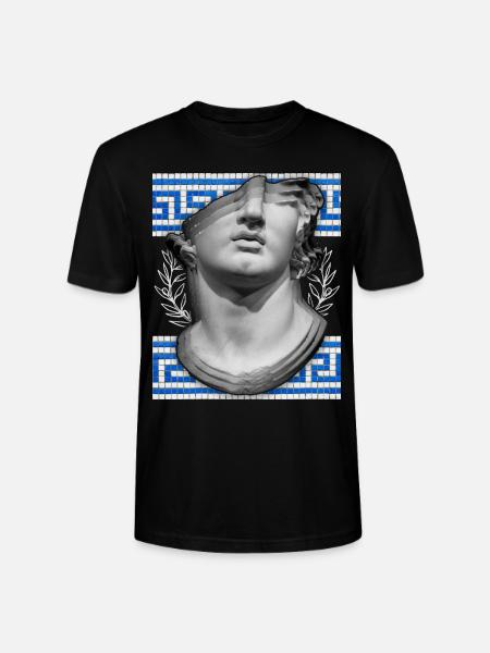 Greece, ancient sculpture, meandering pattern - Stanley/Stella CRAFTER Unisex Organic T-Shirt - black