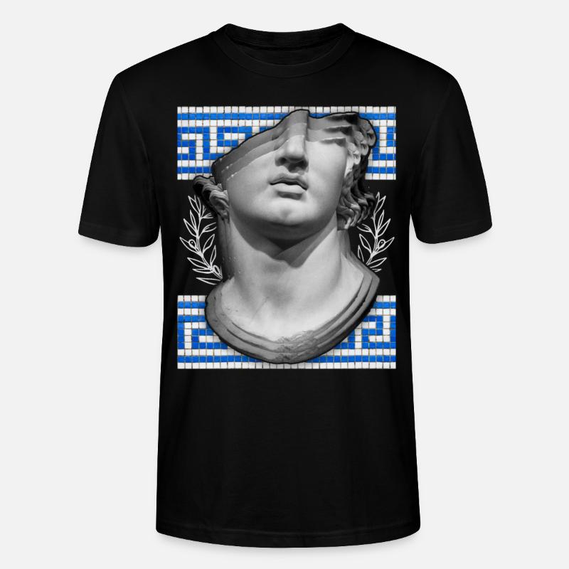 Greece, ancient sculpture, meandering pattern - Stanley/Stella CRAFTER Unisex Organic T-Shirt - black