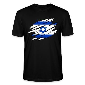Israël - T-shirt bio CRAFTER Stanley Stella Unisexe - noir - Devant - Alina (178cm) & Michal (187cm)