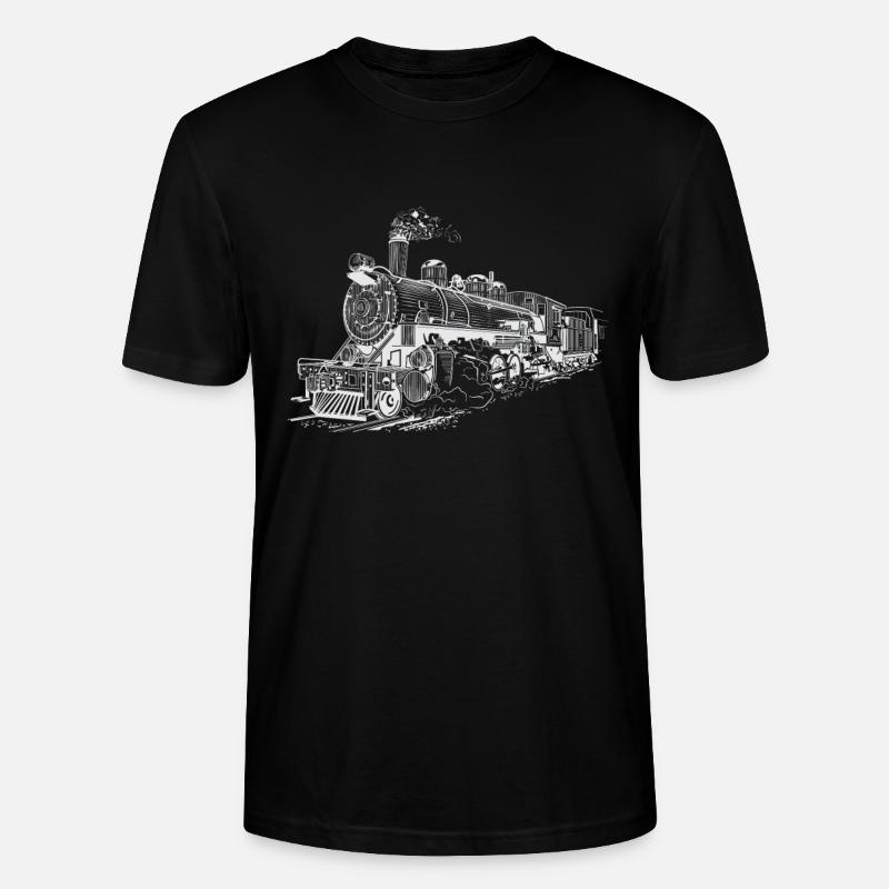 Dampflok Retro Eisenbahn Modeleisenbahn - Stanley/Stella Unisex Bio-T-Shirt CRAFTER - Schwarz