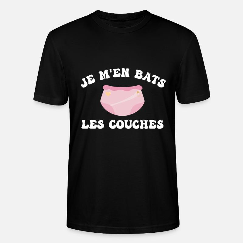 Je m'en bats les couches - T-shirt bio CRAFTER Stanley Stella Unisexe - noir