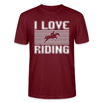 J’adore rouler - T-shirt bio CRAFTER Stanley Stella Unisexe - bordeaux - Devant - Alina (178cm) & Michal (187cm)