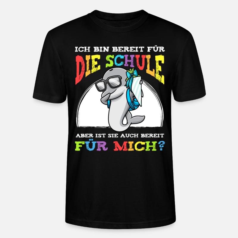 Schulkind Einschulung Delfin - Stanley/Stella Unisex Bio-T-Shirt CRAFTER - Schwarz