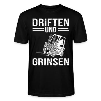 Staplerfahrer Lagerist Gabelstaplerfahrer - Stanley/Stella Unisex Bio-T-Shirt CRAFTER - Schwarz - Vorne - Alina (178cm) & Michal (187cm)