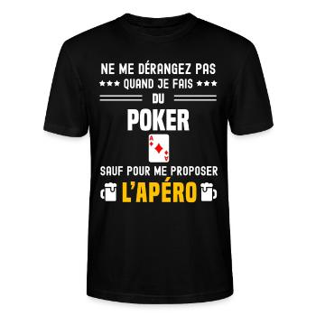 poker ne dérangez pas sauf apéro - T-shirt bio CRAFTER Stanley Stella Unisexe - noir - Devant - Alina (178cm) & Michal (187cm)