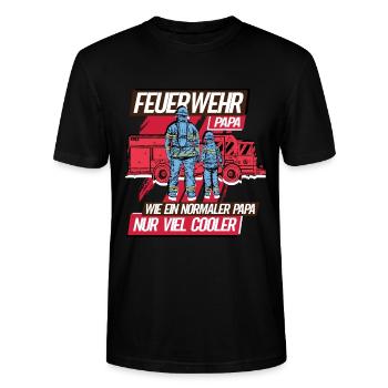 Feuerwehr Papa Feuerwehrmann - Stanley/Stella Unisex Bio-T-Shirt CRAFTER - Schwarz - Vorne - Alina (178cm) & Michal (187cm)