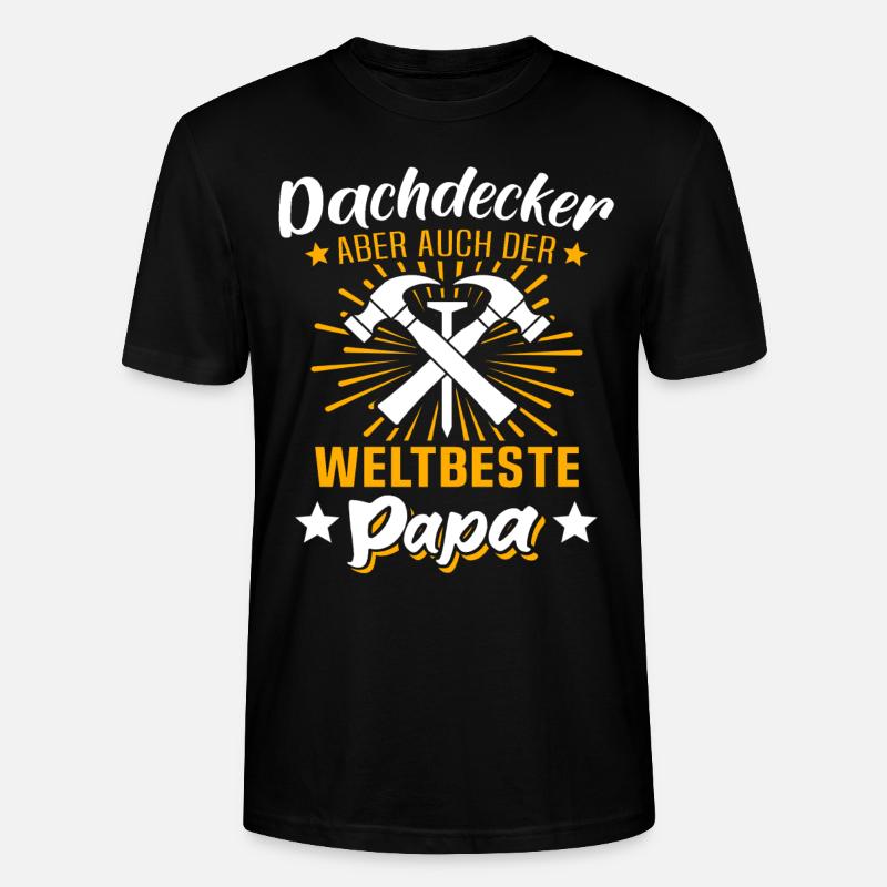 Dachdecker Papa Dachdecken Papas - Stanley/Stella Unisex Bio-T-Shirt CRAFTER - Schwarz
