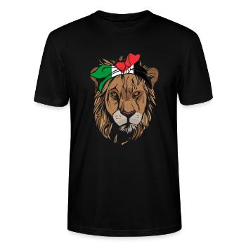Palestine Palestine Filistin Palestinian - Stanley/Stella CRAFTER Unisex Organic T-Shirt - black - Front - Alina (178cm) & Michal (187cm)
