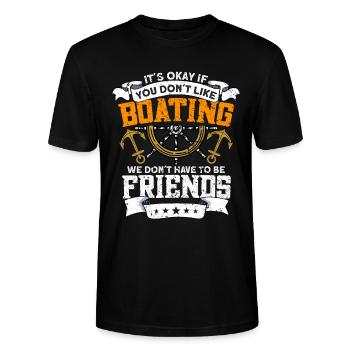 Boot Captain Bootfahrer Boots-Kapitän Boot Shirt - Stanley/Stella Unisex Bio-T-Shirt CRAFTER - Schwarz - Vorne - Alina (178cm) & Michal (187cm)