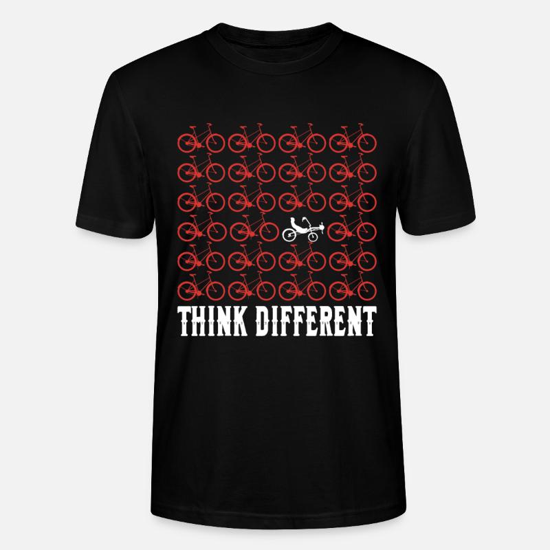 Pensez différemment - Bicycle Saying - T-shirt bio CRAFTER Stanley Stella Unisexe - noir