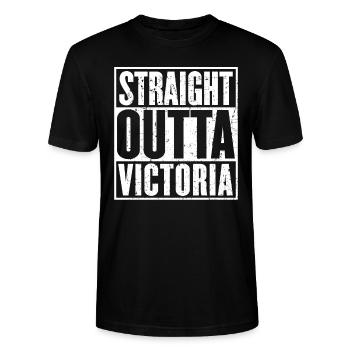 Straight Outta Victoria Vintage - T-shirt bio CRAFTER Stanley Stella Unisexe - noir - Devant - Alina (178cm) & Michal (187cm)