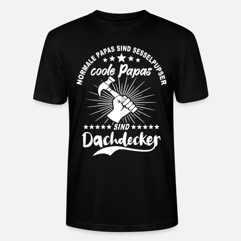 Dachdecker Papa - Stanley/Stella Unisex Bio-T-Shirt CRAFTER - Schwarz