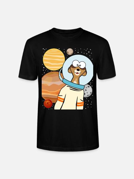 Meerkat astronaut in space - Stanley/Stella CRAFTER Unisex Organic T-Shirt - black