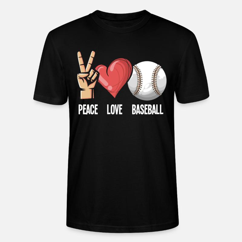 Baseball Friede Liebe - Stanley/Stella Unisex Bio-T-Shirt CRAFTER - Schwarz