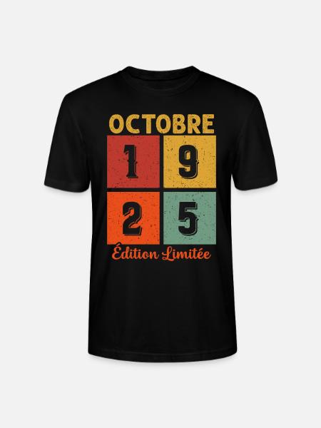Octobre 1925 Édition limitée - T-shirt bio CRAFTER Stanley Stella Unisexe - noir