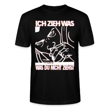 Ich Zieh Was Was Du Nicht Ziehst - Lustig - Stanley/Stella Unisex Bio-T-Shirt CRAFTER - Schwarz - Vorne - Alina (178cm) & Michal (187cm)