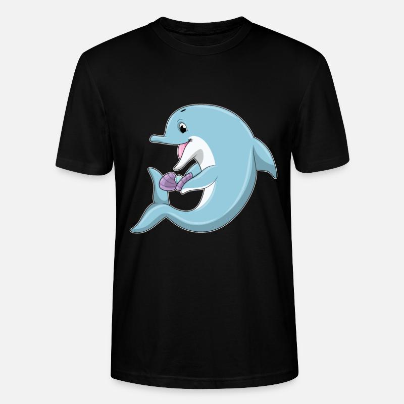 Dauphin avec perle - T-shirt bio CRAFTER Stanley Stella Unisexe - noir